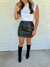 Load image into Gallery viewer, Biker Black Leather Skirt