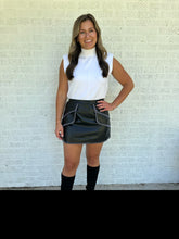 Load image into Gallery viewer, Biker Black Leather Skirt