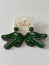 Load image into Gallery viewer, Beaded Gator Earrings
