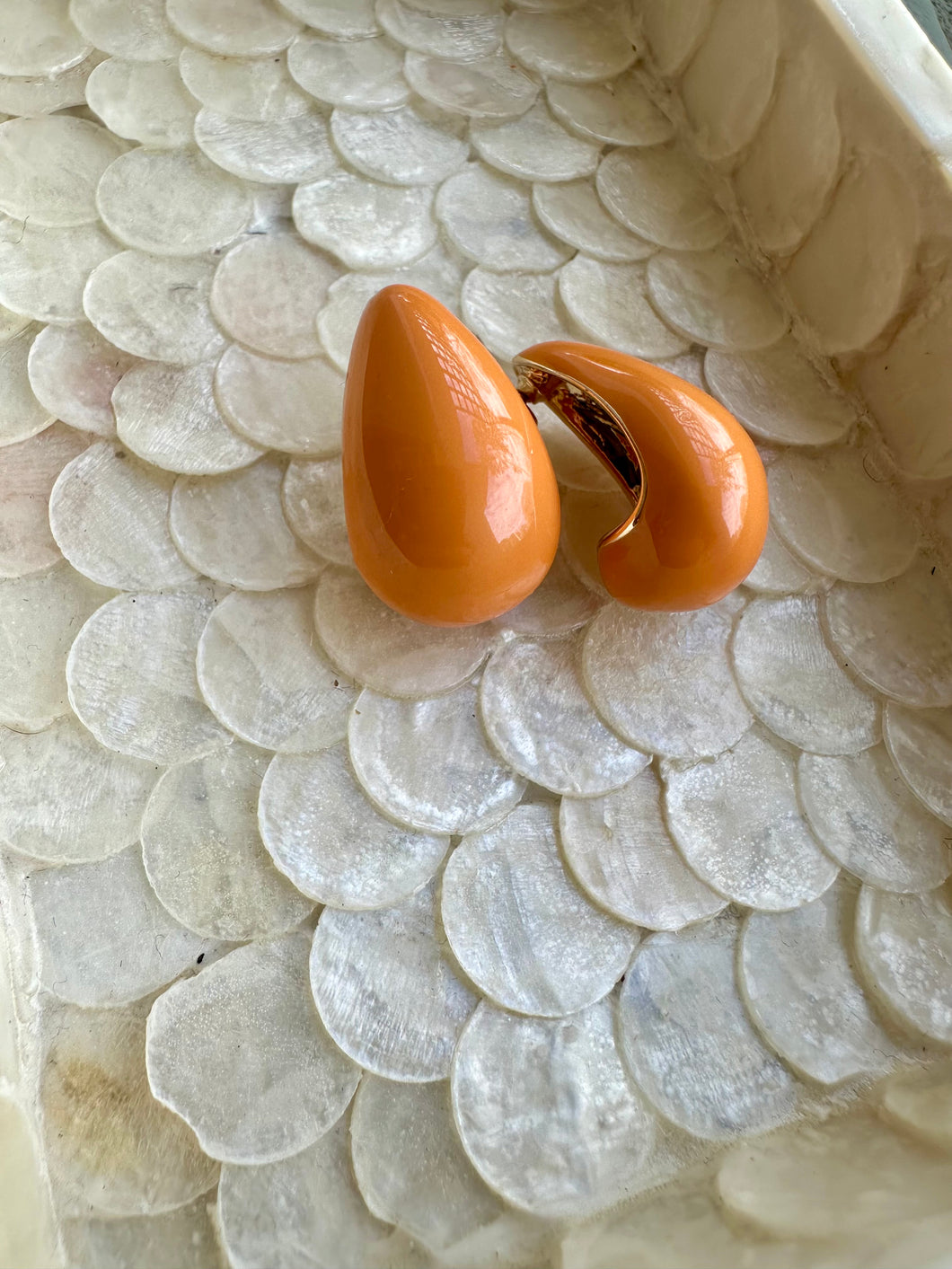 Epoxy Puffy Teardrop Earrings