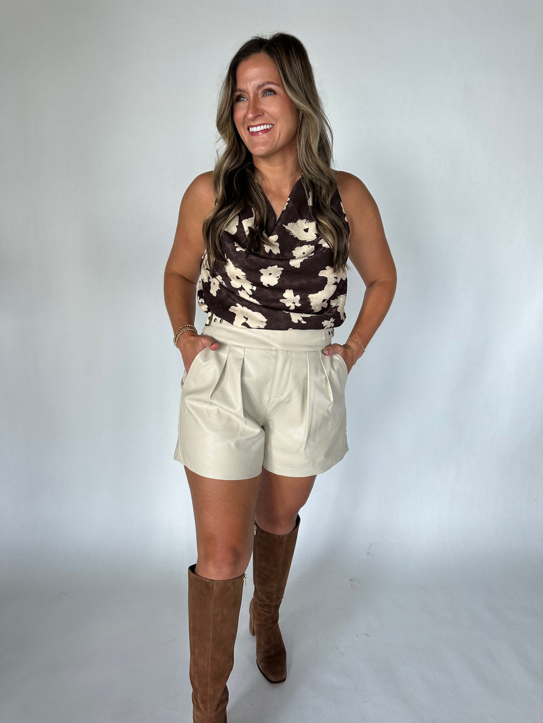Mocha Bloom Top