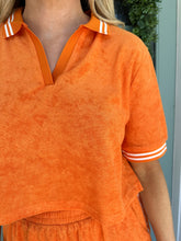 Load image into Gallery viewer, Orange Terry Polo Tee
