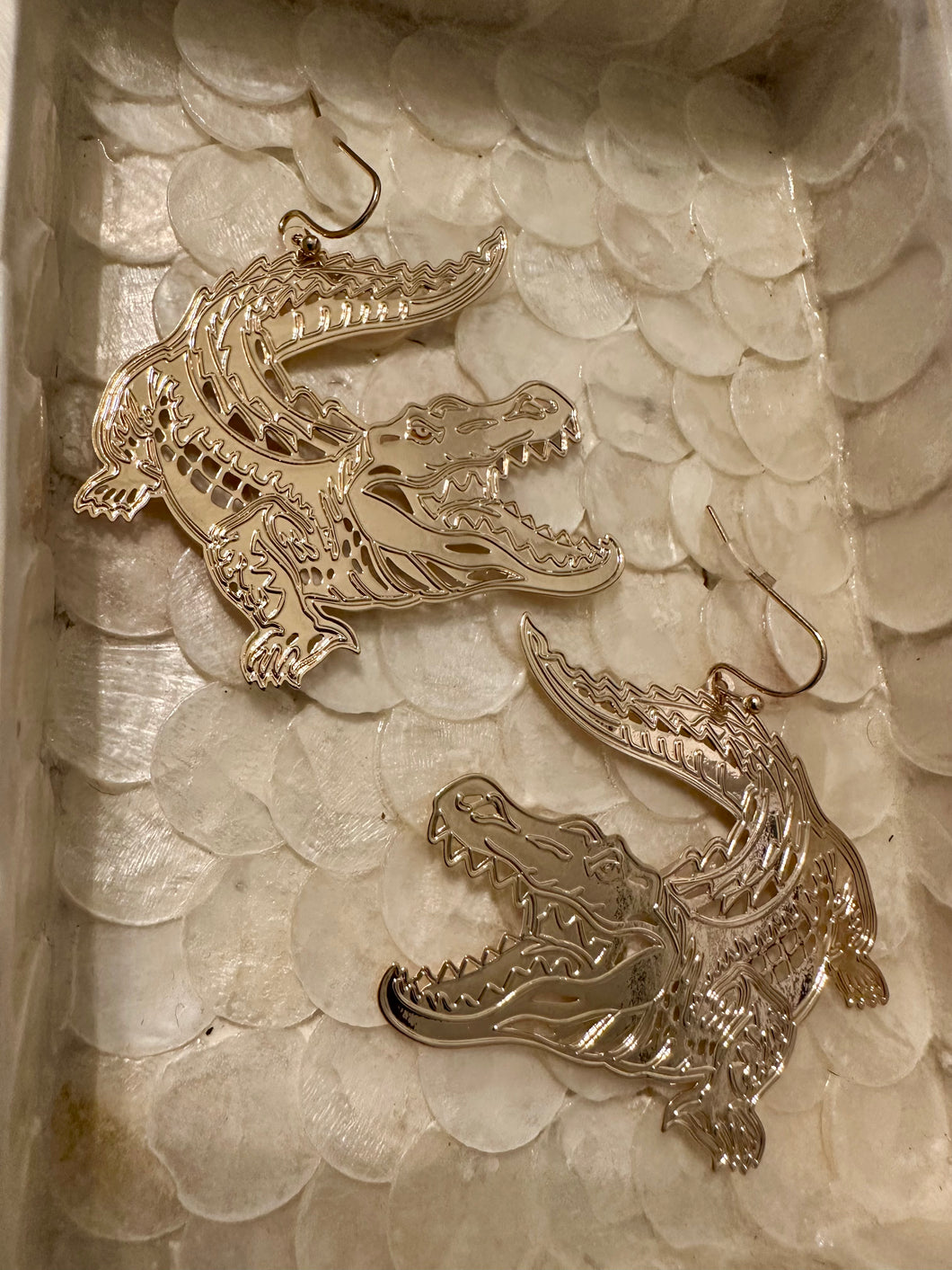 Embossed Gator Earrings