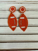 Load image into Gallery viewer, Beaded Football Earrings
