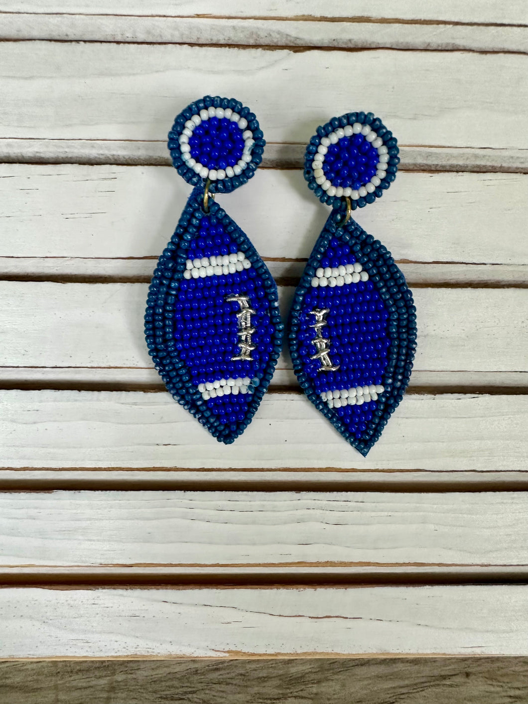 Beaded Football Earrings