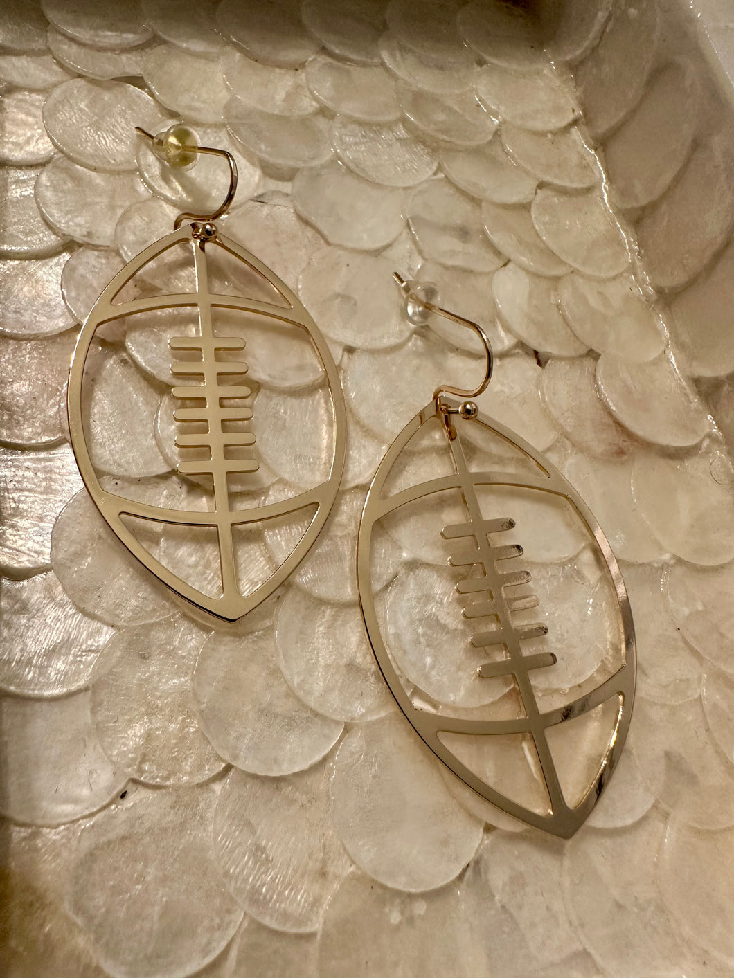 Small Gold Football Earrings