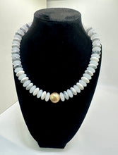 Load image into Gallery viewer, Disk Bead Necklace With Gold Bead
