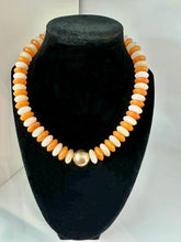 Load image into Gallery viewer, Disk Bead Necklace With Gold Bead
