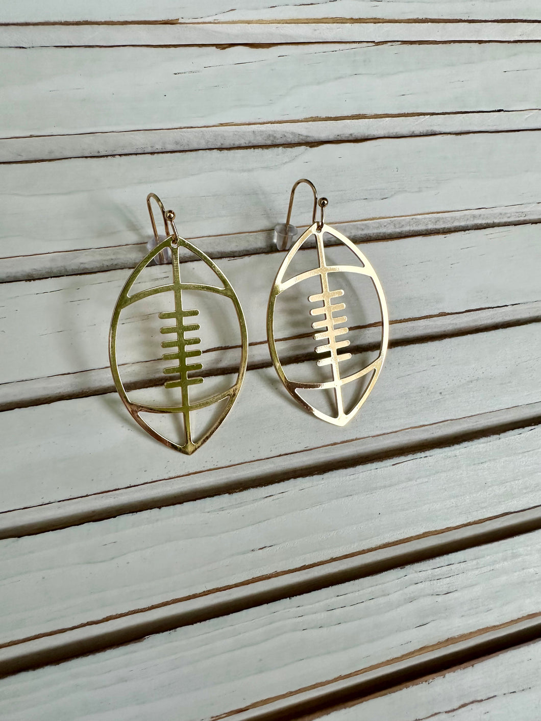 Small Gold Football Earrings