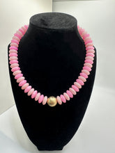 Load image into Gallery viewer, Disk Bead Necklace With Gold Bead
