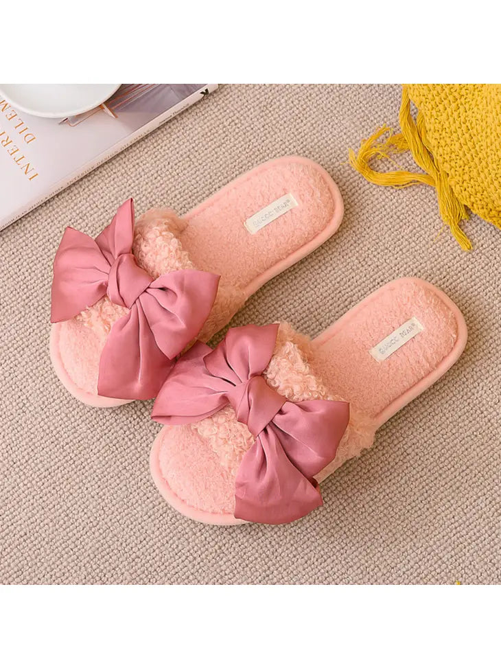 Bowknot Open Toed Slippers